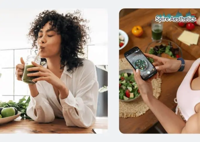 Image of woman looking into her diet and fat freezing Brockenhurst to improve her health