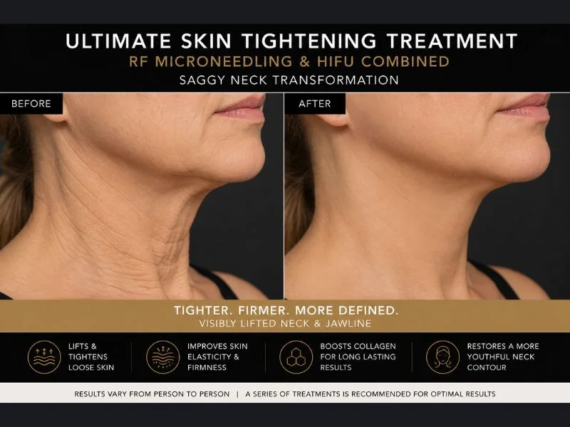 before and after Ultimate skin tightening treatment Brockenhurst